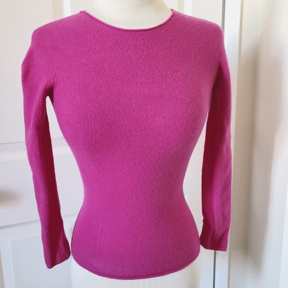 Giorgio Armani Sweaters - Giorgio Armani Pink Wool Cashmere Long Sleeve Sweater Women's Size XS/Small
